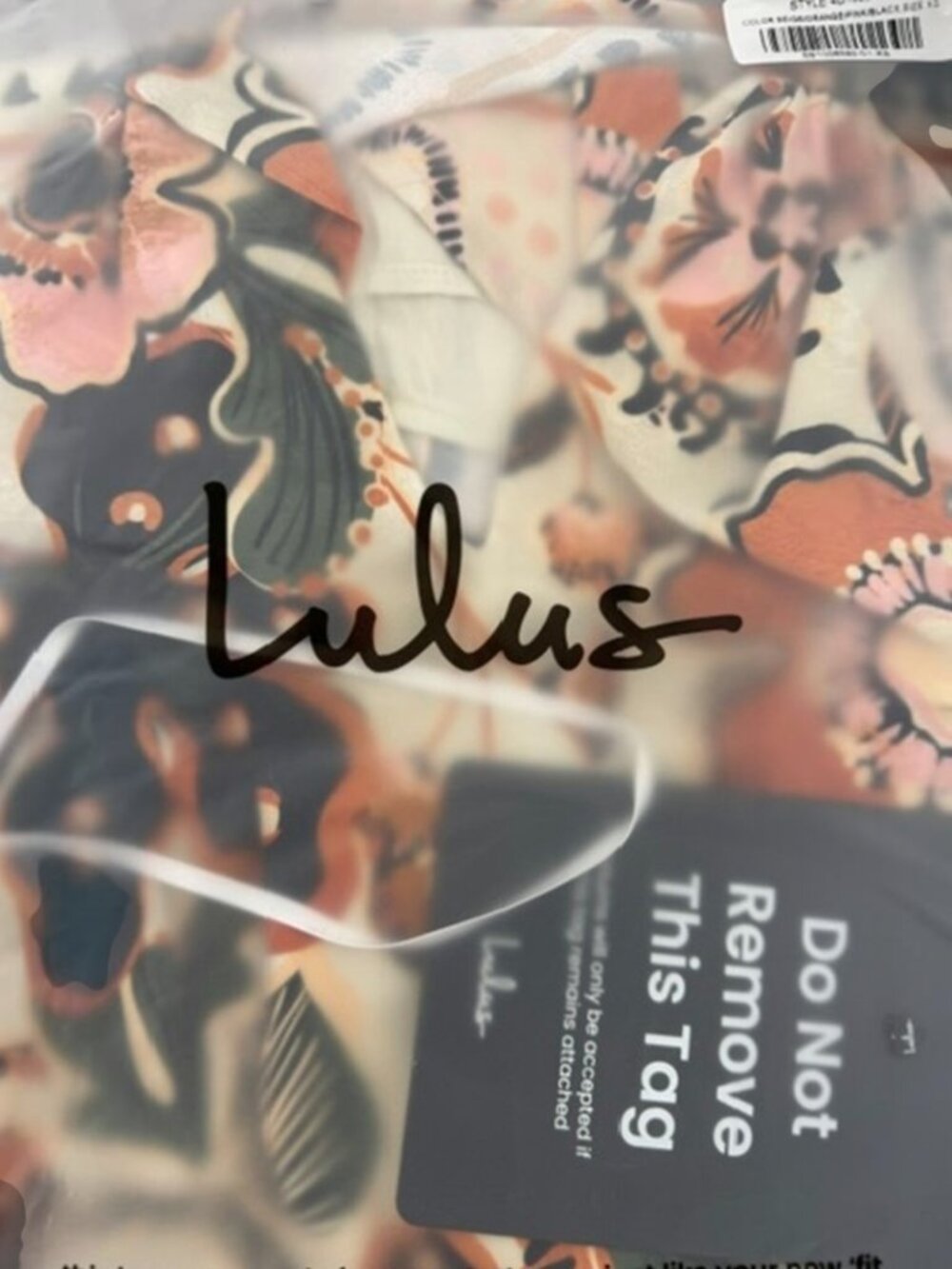 Lulus Siyanda Beige Multi Floral Faux-Wrap Mini Dress NWT - Picture 9 of 14